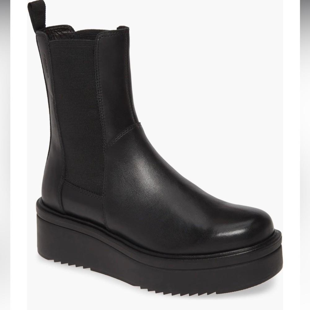 Black Platform Chelsea Ankle Booties